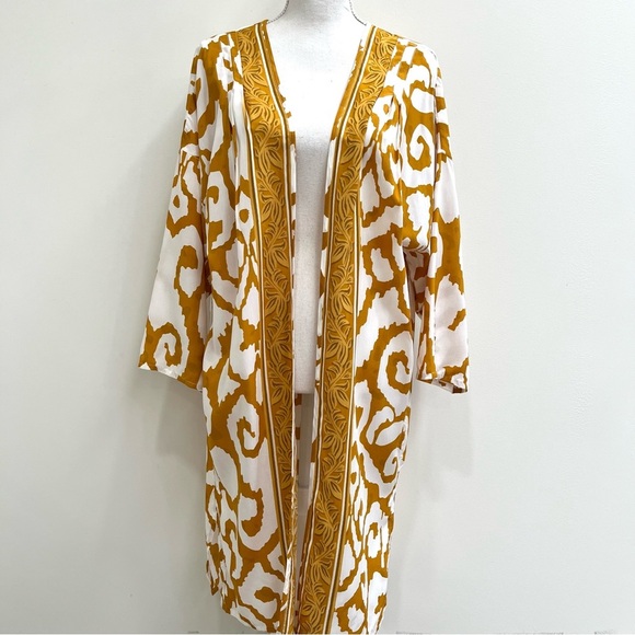 Evereve Tolani Gold Shara Wrap Kimono/Bathing Suit Cover One Size - Picture 3 of 15
